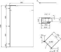 Шторка на ванну AM.PM Gem W90BS-080-140BM стекло матовое