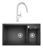 Комплект Мойка Blanco Metra 9 антрацит, левая + Смеситель Grohe Minta 3291800E хром
