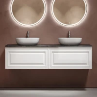 Тумба с раковиной Sancos Very 160 bianco, столешница черный мрамор TT160A1X, раковина CN6009
