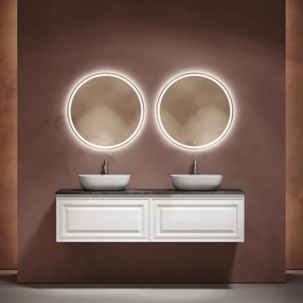Тумба с раковиной Sancos Very 160 bianco, столешница черный мрамор TT160A1X, раковина CN6009