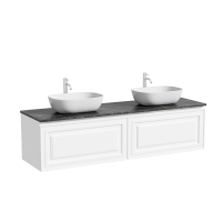 Тумба с раковиной Sancos Very 160 bianco, столешница черный мрамор TT160A1X, раковина CN6009