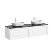 Тумба с раковиной Sancos Very 160 bianco, столешница черный мрамор TT160A1X, раковина CN6009