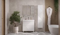 Тумба с раковиной Velvex Edge 80.2Y напольная, белая