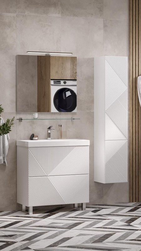 Тумба с раковиной Velvex Edge 80.2Y напольная, белая