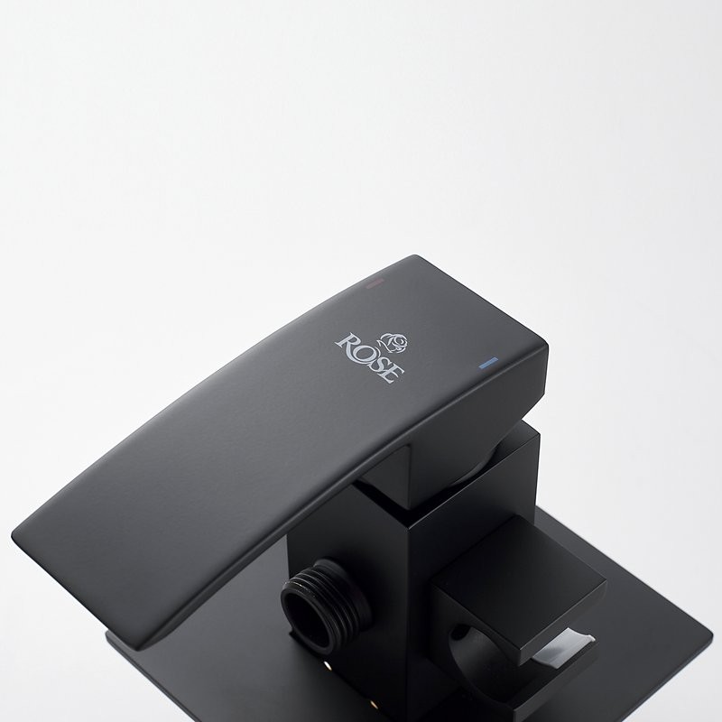 Гигиенический душ Rose R1505H-2 со смесителем, С ВНУТРЕННЕЙ ЧАСТЬЮ, черный