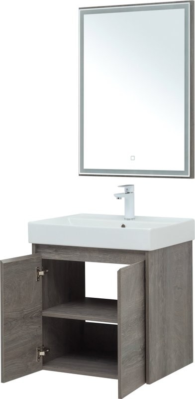 Мебель для ванной комнаты Aquanet Nova Lite 60 дуб рошелье, с дверками