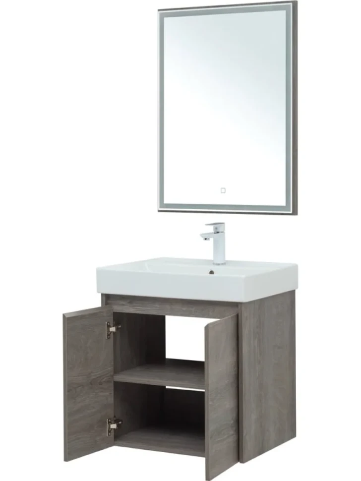 Мебель для ванной комнаты Aquanet Nova Lite 60 дуб рошелье, с дверками