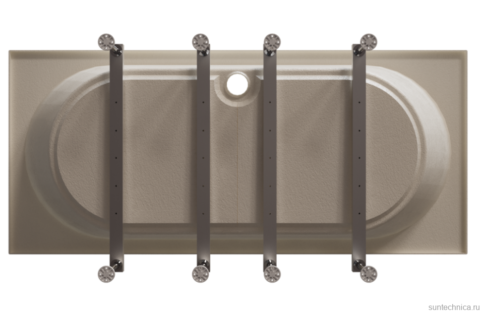 Акриловая ванна Radomir Вальс Ангосто 200x100 см, встраиваемая, белая, на ножках