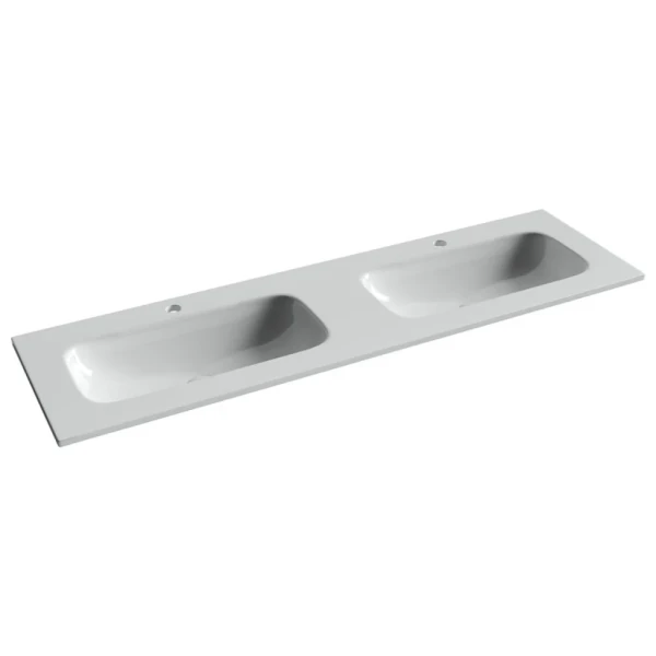 Мебельная раковина Ceramicanova Grace прямоугольная 161см с двумя чашами и отверстиями под смеситель CN7023