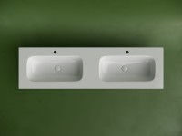Мебельная раковина Ceramicanova Grace прямоугольная 161см с двумя чашами и отверстиями под смеситель CN7023