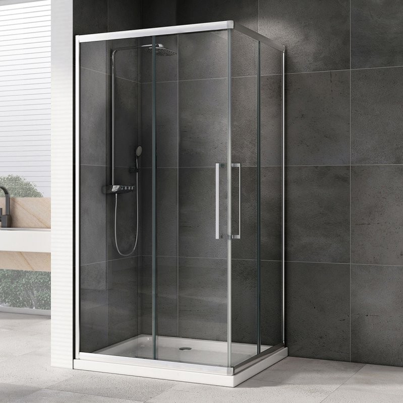 Душевой уголок Abber Schwarzer Diamant AG02129H 120x90, профиль хром, стекло прозрачное