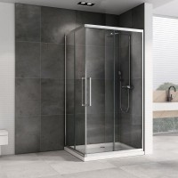 Душевой уголок Abber Schwarzer Diamant AG02129H 120x90, профиль хром, стекло прозрачное