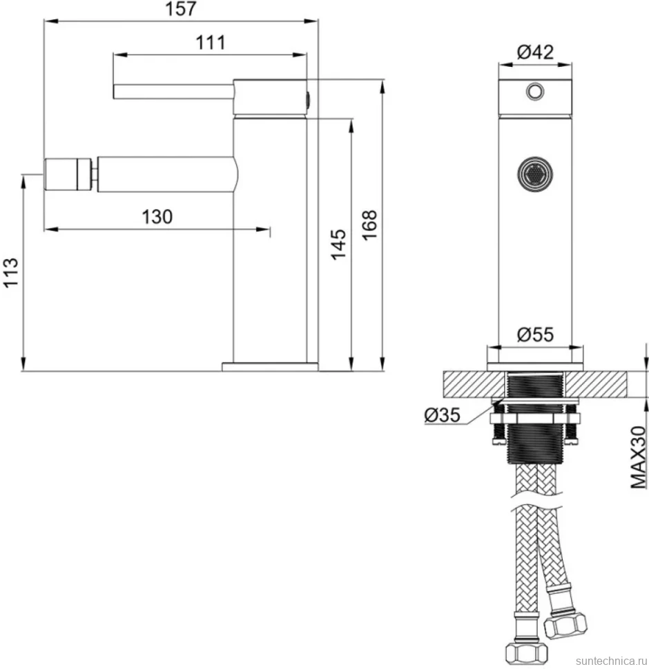 Смеситель для биде Wonzon & Woghand WW-88339017-CR хром