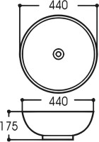 Накладная раковина AQUATEK AQ5354-00 глянцевая белая