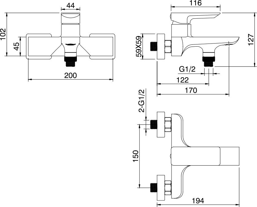 Душевой комплект Смеситель Allen Brau Infinity 5.21006-31 + Гарнитур Eclipse 5.E1008-31