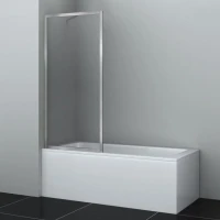 Шторка на ванну Wasserkraft Abens 20W01-80BN профиль никель, стекло прозрачное