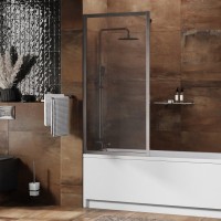 Шторка на ванну Wasserkraft Abens 20W01-80BN профиль никель, стекло прозрачное