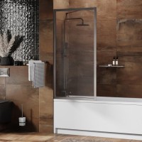 Шторка на ванну Wasserkraft Abens 20W01-80BN профиль никель, стекло прозрачное