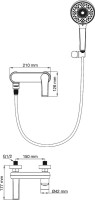 Смеситель для ванны с душем Wonzon & Woghand WW-88037079-BG брашированное золото