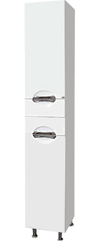 Шкаф пенал для ванной Misty Орхидея 35 R белая эмаль, с корзиной