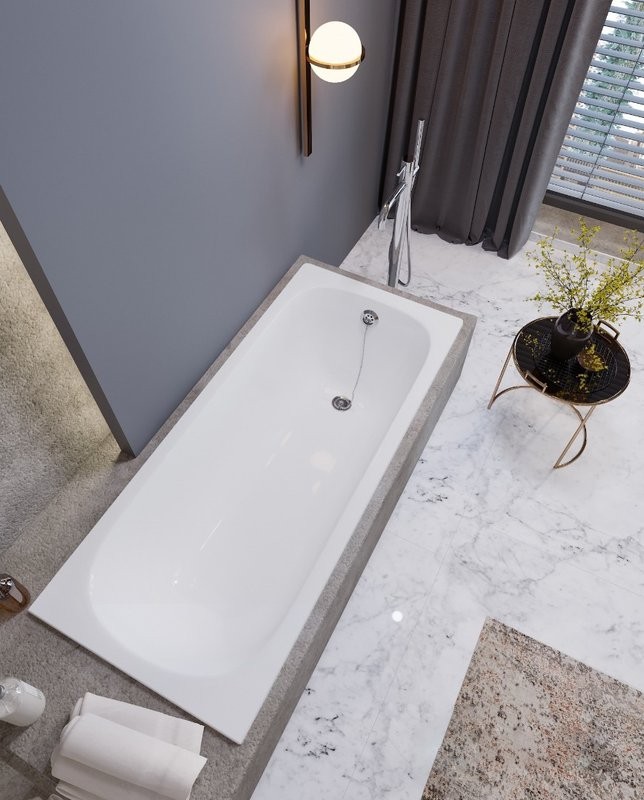 Чугунная ванна Goldman Classic 120x70 см, встраиваемая, белая, на ножках