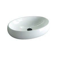 Накладная раковина GID Lago N9030a 60 глянцевая белая, овальная, фаянс