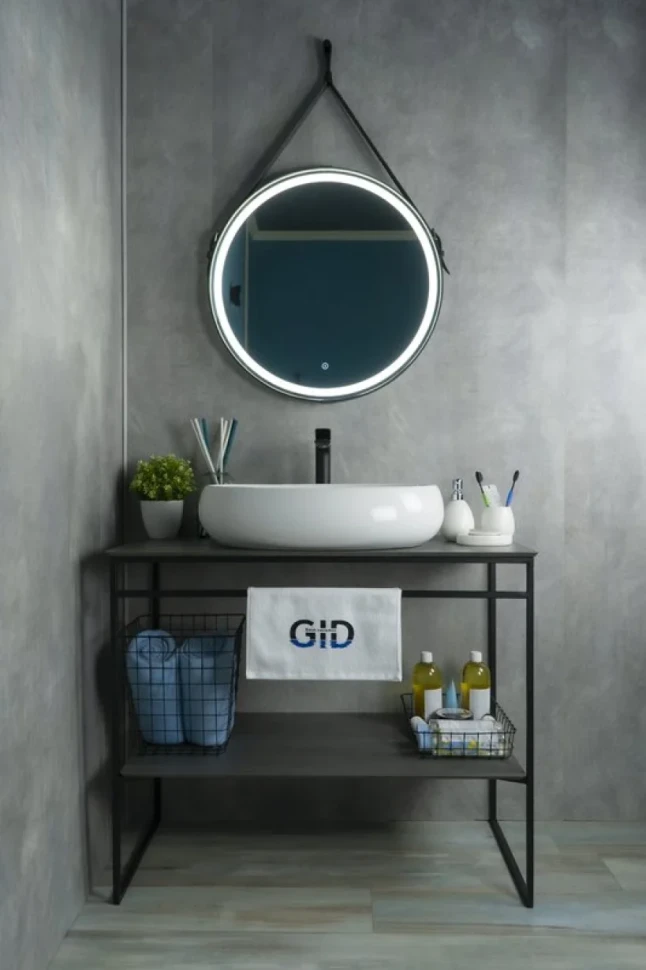 Накладная раковина GID Lago N9030a 60 глянцевая белая, овальная, фаянс