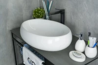 Накладная раковина GID Lago N9030a 60 глянцевая белая, овальная, фаянс