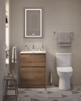 Тумба с раковиной BelBagno Kraft 39 60 напольная, rovere tabacco, раковина BB-8099-3-60