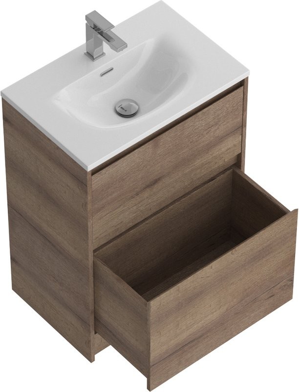 Тумба с раковиной BelBagno Kraft 39 60 напольная, rovere tabacco, раковина BB-8099-3-60
