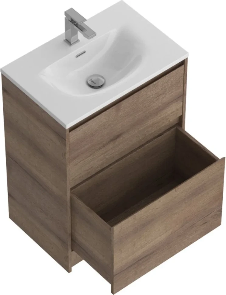 Тумба с раковиной BelBagno Kraft 39 60 напольная, rovere tabacco, раковина BB-8099-3-60