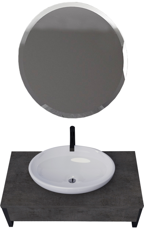 Мебель для ванной комнаты 1MarKa Grunge Loft 100 бетон темно-серый