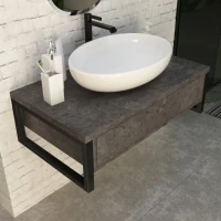 Мебель для ванной комнаты 1MarKa Grunge Loft 100 бетон темно-серый Мебель для ванной комнаты 1MarKa Grunge Loft 100 бетон темно-серый