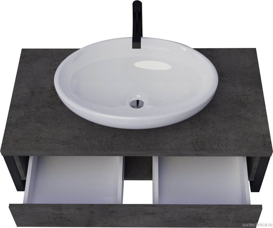 Мебель для ванной комнаты 1MarKa Grunge Loft 100 бетон темно-серый