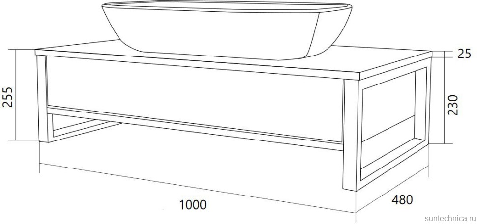 Мебель для ванной комнаты 1MarKa Grunge Loft 100 бетон темно-серый