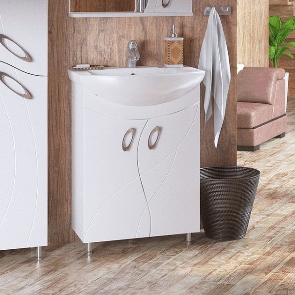 Тумба под раковину без столешницы Corozo Наина 60 напольная, белая