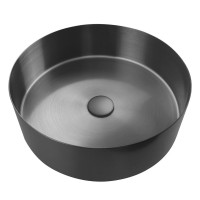 Накладная раковина AltroBagno Luna 001002 MtGr 40 оружейная сталь, круглая, нержавеющая сталь