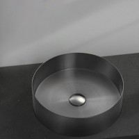 Накладная раковина AltroBagno Luna 001002 MtGr 40 оружейная сталь, круглая, нержавеющая сталь