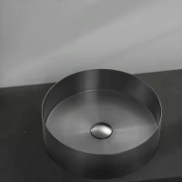 Накладная раковина AltroBagno Luna 001002 MtGr 40 оружейная сталь, круглая, нержавеющая сталь