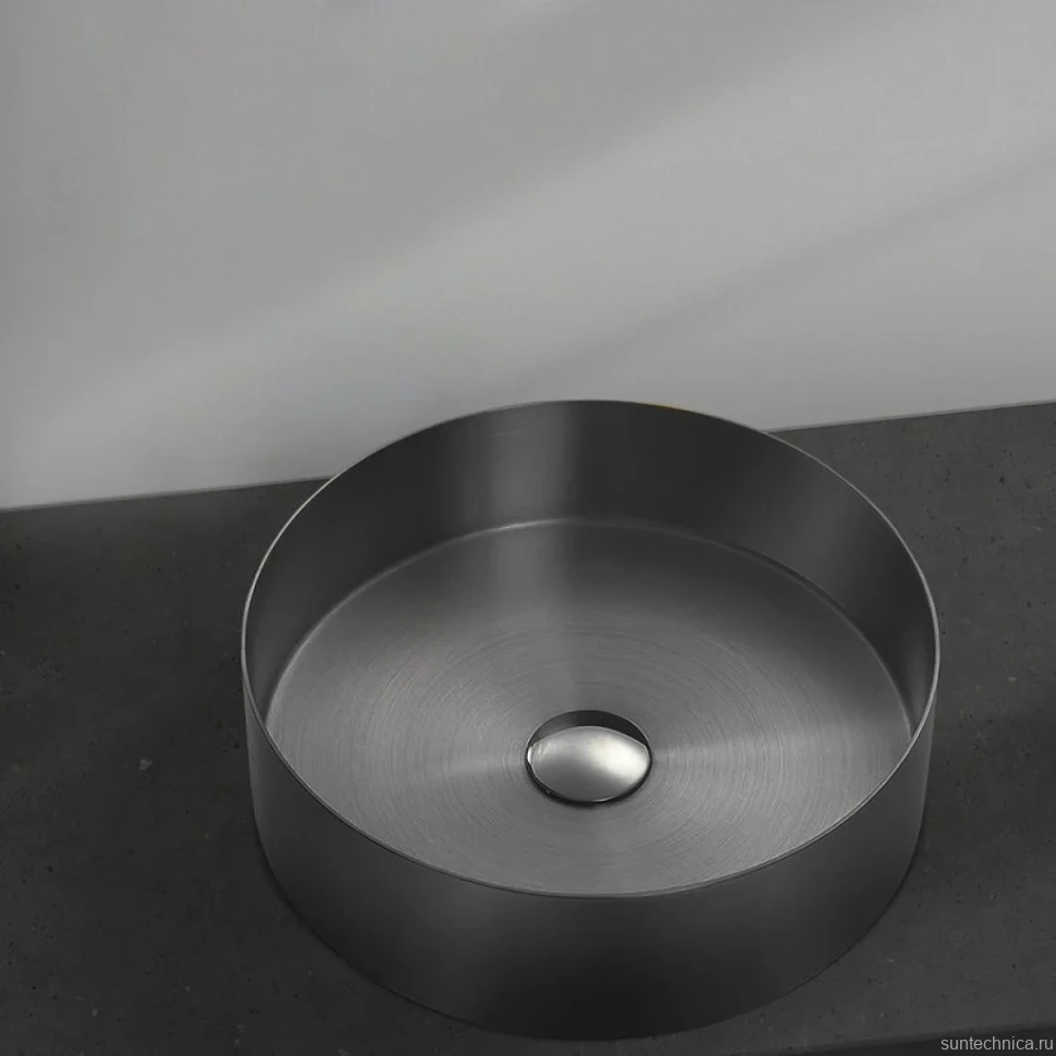 Накладная раковина AltroBagno Luna 001002 MtGr 40 оружейная сталь, круглая, нержавеющая сталь