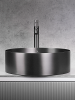 Накладная раковина AltroBagno Luna 001002 MtGr 40 оружейная сталь, круглая, нержавеющая сталь