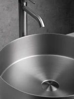 Накладная раковина AltroBagno Luna 001002 MtGr 40 оружейная сталь, круглая, нержавеющая сталь