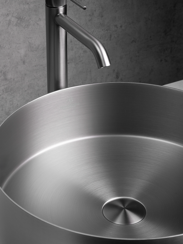 Накладная раковина AltroBagno Luna 001002 MtGr 40 оружейная сталь, круглая, нержавеющая сталь