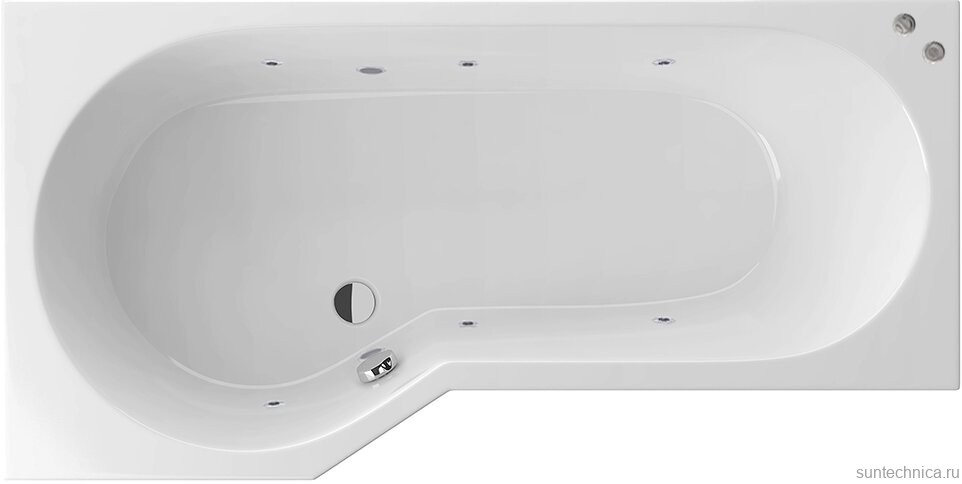 Акриловая ванна Excellent Be Spot WAEX.BSL16.SOFT L 160x80 см, угловая, левая, встраиваемая, с гидромассажем, белая, асимметричная, с каркасом, со сливом-переливом