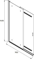 Шторка на ванну Veconi Palau PL-88CH 90x140, хром