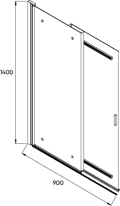 Шторка на ванну Veconi Palau PL-88CH 90x140, хром