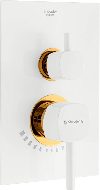 Душевой комплект Shouder Romer 0263116 С ВНУТРЕННЕЙ ЧАСТЬЮ, слоновая кость, золото