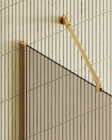 Душевая перегородка Maybahglass MGD-696-3ш 79 см, профиль золото, стекло бронза