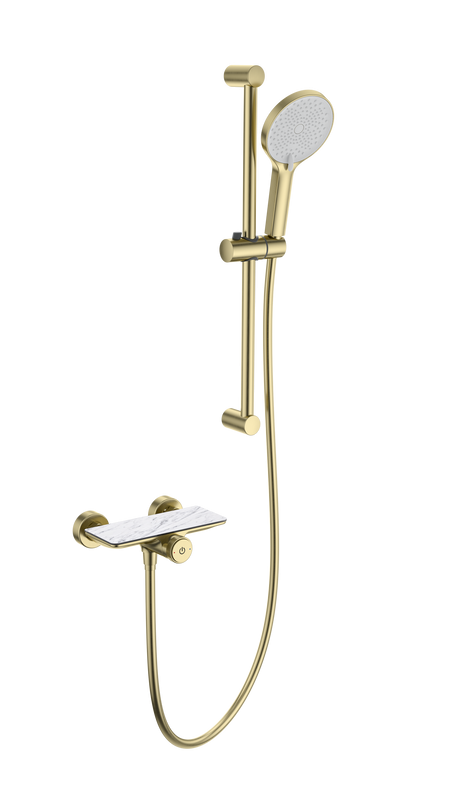 Термостатический смеситель Wonzon & Woghand WW-B2052-A-BG для душа, брашированное золото