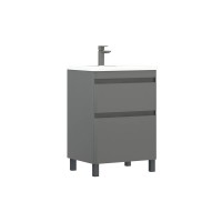 Тумба с раковиной Corozo Алабама 60 Z2 напольная, графит, soft-touch